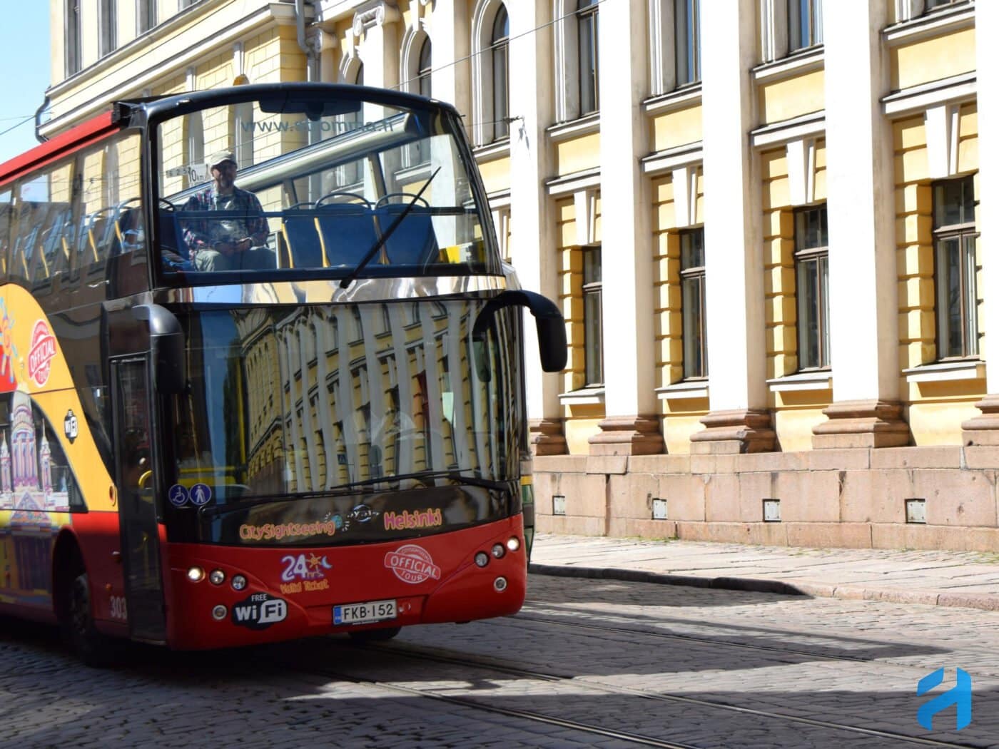 A tour bus in helsinki