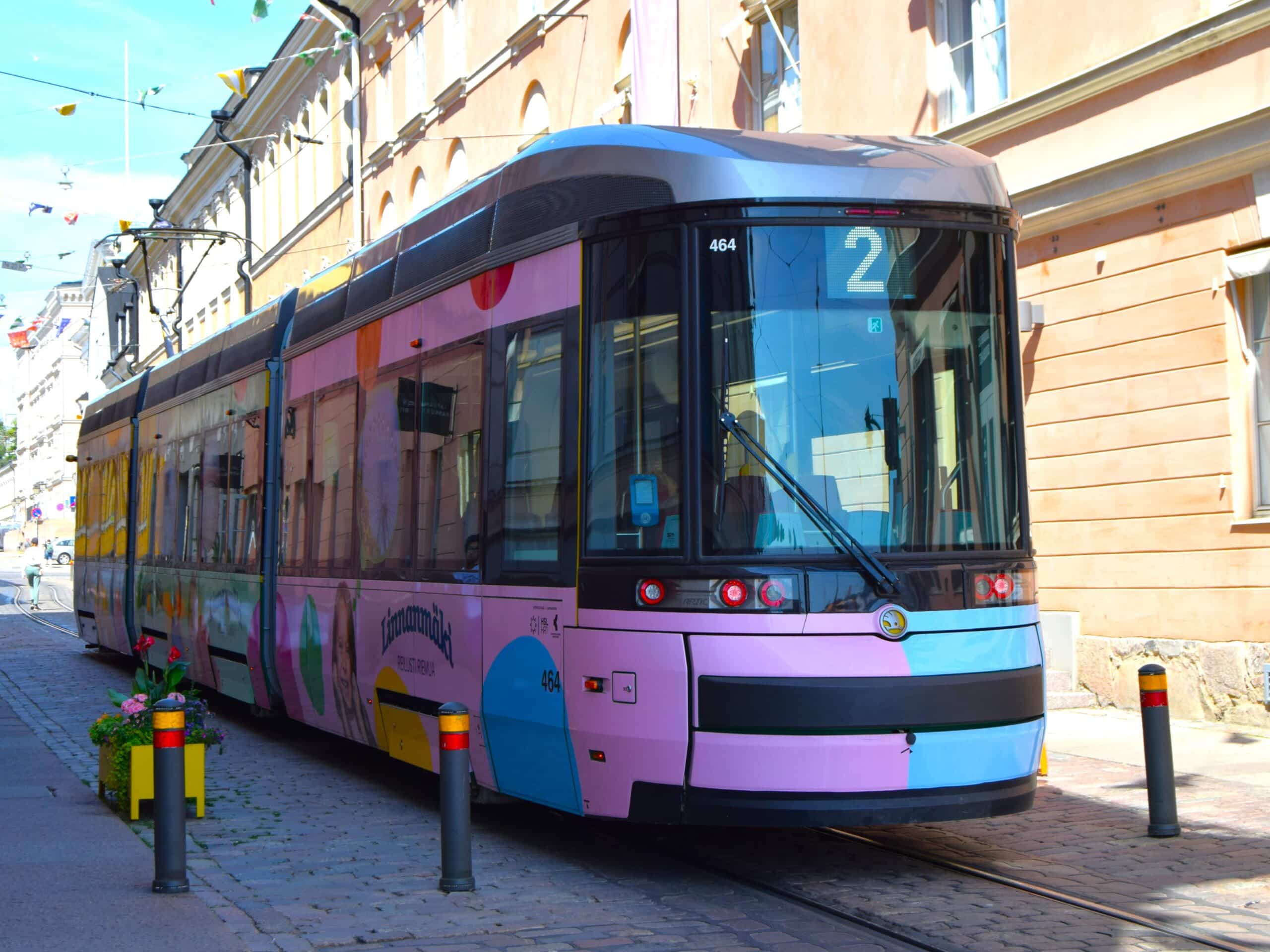 A tram in Helsinki