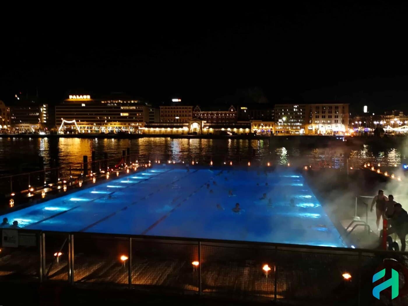 Allas Pool at night